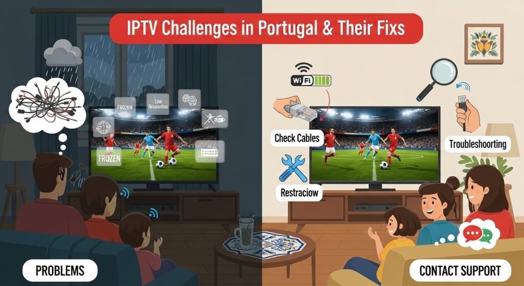 problemas comuns IPTV Portugal